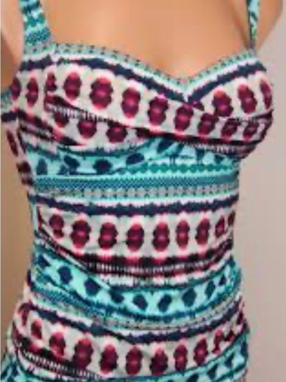 LNWOT La Blanca Turquoise & Purple Tankini Top SZ. 8